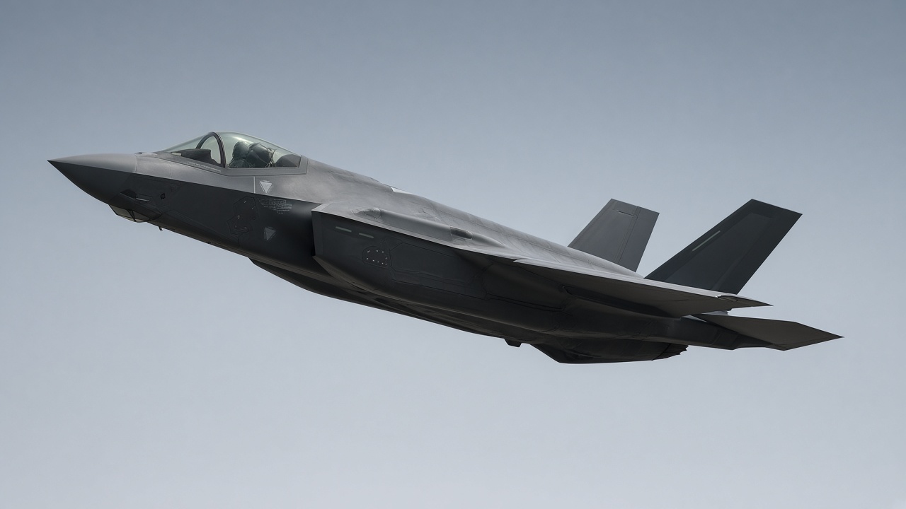 Stealth fighter aircraft in flight
